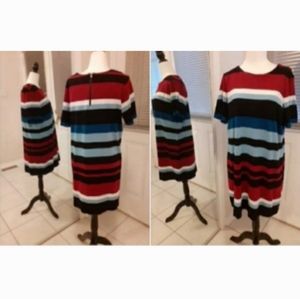 4/$60 Multicolored Striped Shirt Dress - Size Large